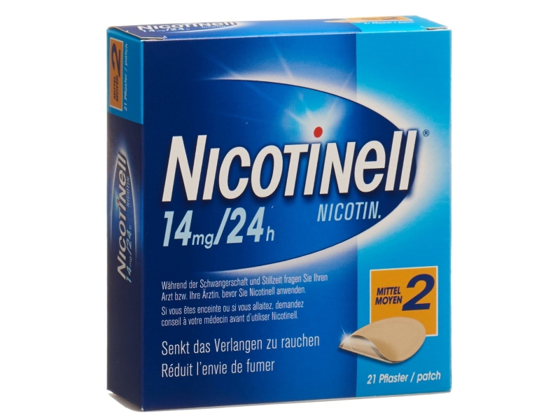 NICOTINELL 2 moyen patch mat 14 mg/24h 21 pièces