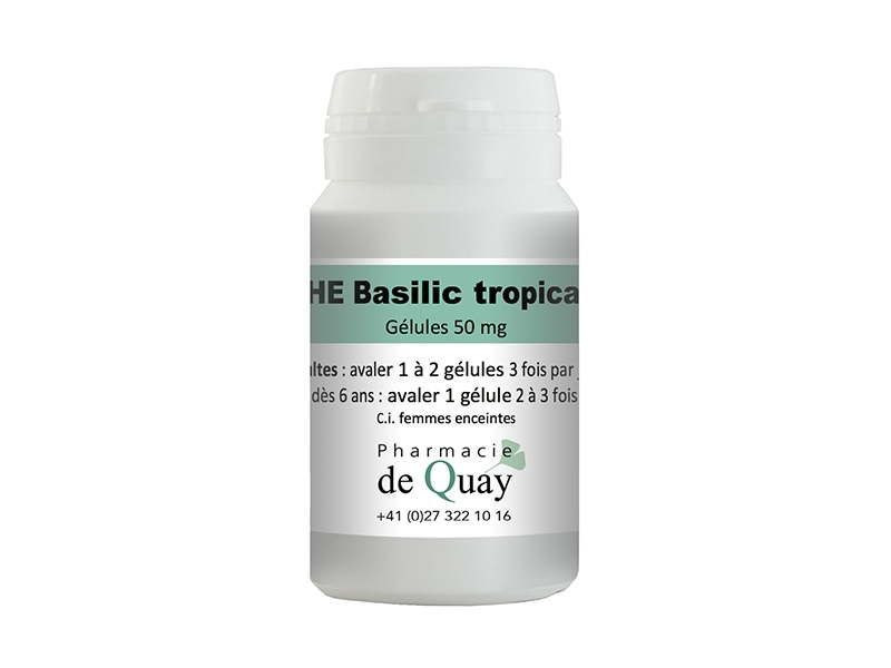 Huile essentielle de Basilic tropical 50 mg 50 gélules