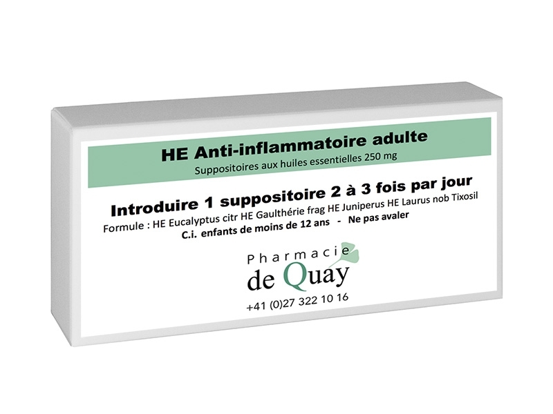 HUILES ESSENTIELLES Anti-inflammatoire 10 suppositoires adulte