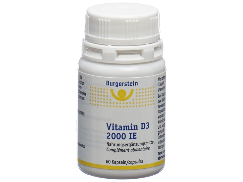 BURGERSTEIN Vitamin D3 2000 UI, 60 Capsules