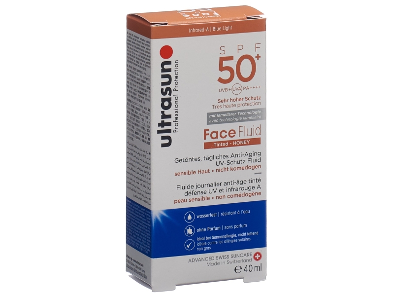 ULTRASUN Face Fluid SPF50+ Tinted HONEY 40 ml